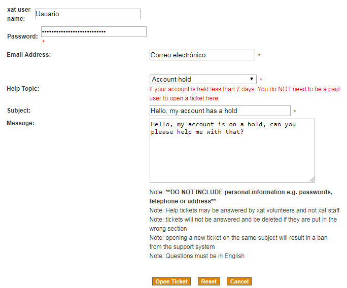 BLOKEED TICKLET - General Support - xat Forum